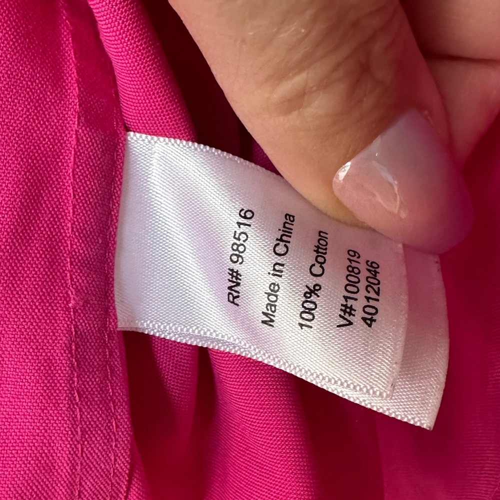Coldwater Creek 100% COTTON Fuchsia button down top size 10/12 - Picture 3 of 5